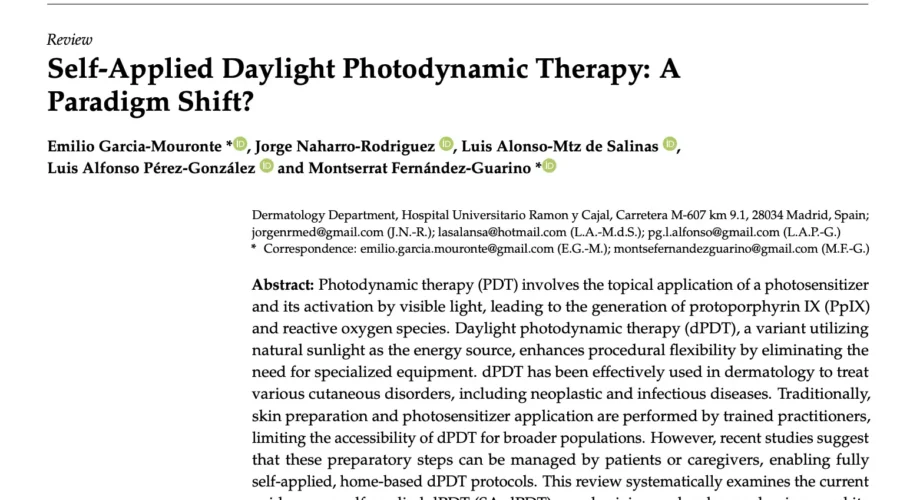 Terapia fotodinamica autoadministrada